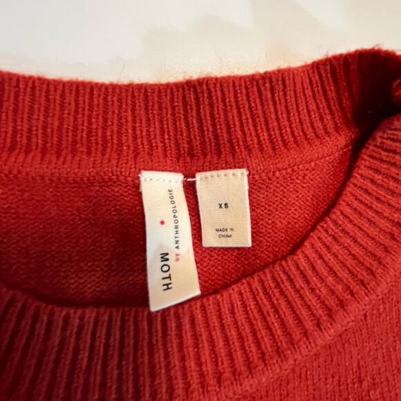 Moth Sweater Size XS Cabin Balloon Sleeve Burnt Orange Oversized Anthropologie - Picture 4 of 14